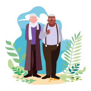 Büyükbabanın karikatür vektör tasarım simgesi