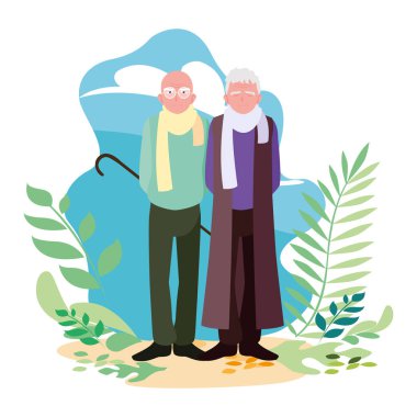 Büyükbabanın karikatür vektör tasarım simgesi