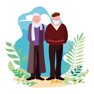 Büyükbabanın karikatür vektör tasarım simgesi