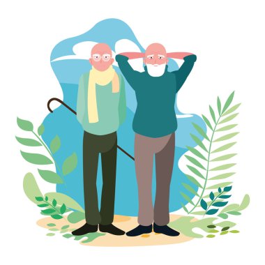 Büyükbabanın karikatür vektör tasarım simgesi