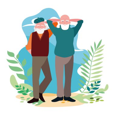 Büyükbabanın karikatür vektör tasarım simgesi