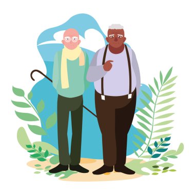 Büyükbabanın karikatür vektör tasarım simgesi