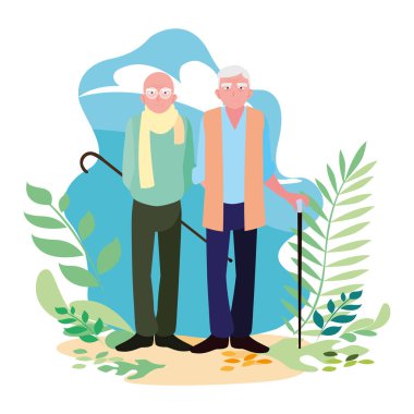 Büyükbabanın karikatür vektör tasarım simgesi