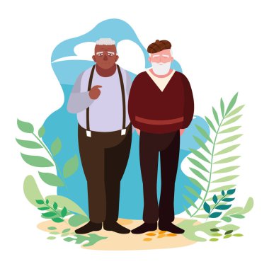 Büyükbabanın karikatür vektör tasarım simgesi