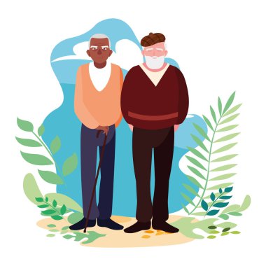 Büyükbabanın karikatür vektör tasarım simgesi