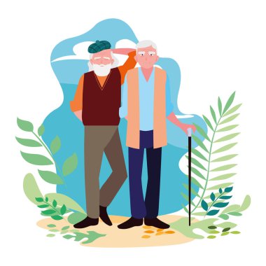 Büyükbabanın karikatür vektör tasarım simgesi