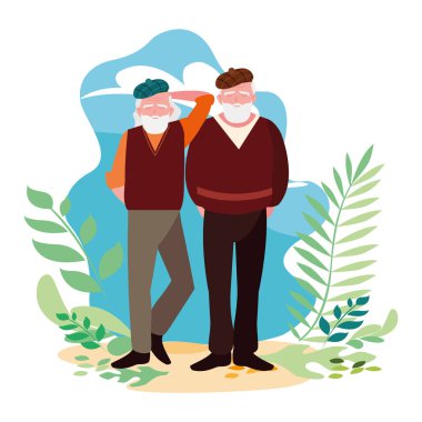 Büyükbabanın karikatür vektör tasarım simgesi