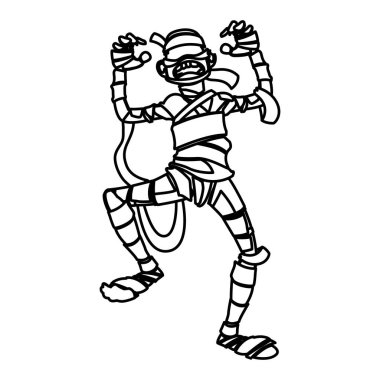 Cadılar Bayramı mumya vektör tasarımı simgesi