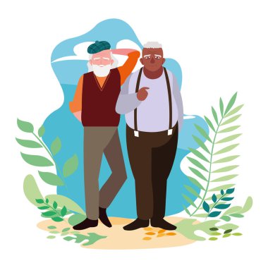 Büyükbabanın karikatür vektör tasarım simgesi