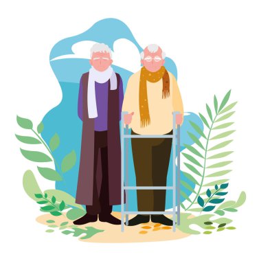 Büyükbabanın karikatür vektör tasarım simgesi