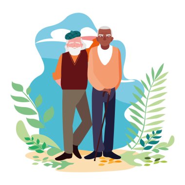 Büyükbabanın karikatür vektör tasarım simgesi