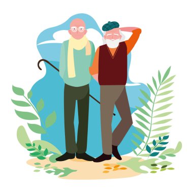 Büyükbabanın karikatür vektör tasarım simgesi