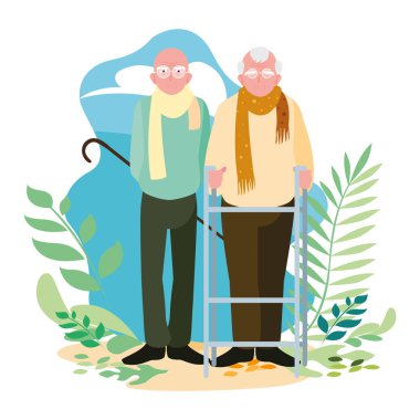 Büyükbabanın karikatür vektör tasarım simgesi