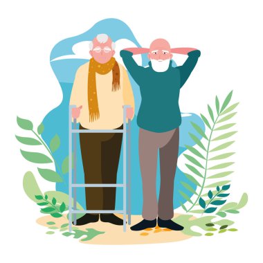 Büyükbabanın karikatür vektör tasarım simgesi
