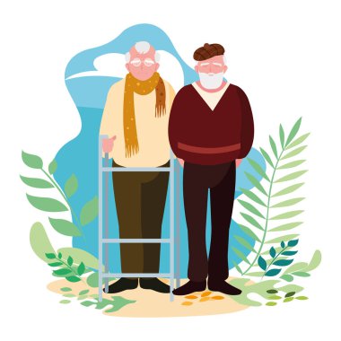 Büyükbabanın karikatür vektör tasarım simgesi