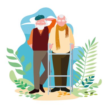 Büyükbabanın karikatür vektör tasarım simgesi