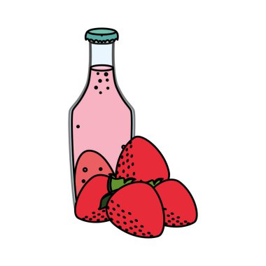 İzole edilmiş çilek suyu vektör tasarımı