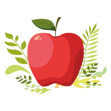 İzole elma meyve vektör tasarımı