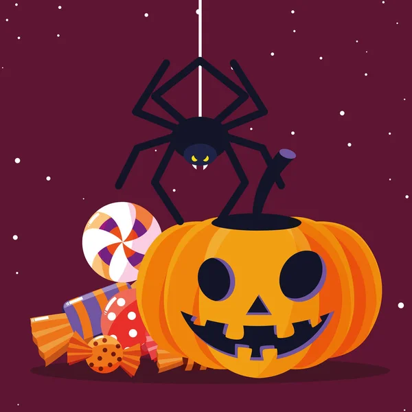 Halloween calabaza diseño de vectores de dibujos animados — Vector de stock