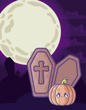 cadılar bayramı sahnesinde hıristiyan haç ile ahşap tabut