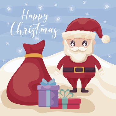 Noel Baba 'yla Mutlu Noeller etiketi