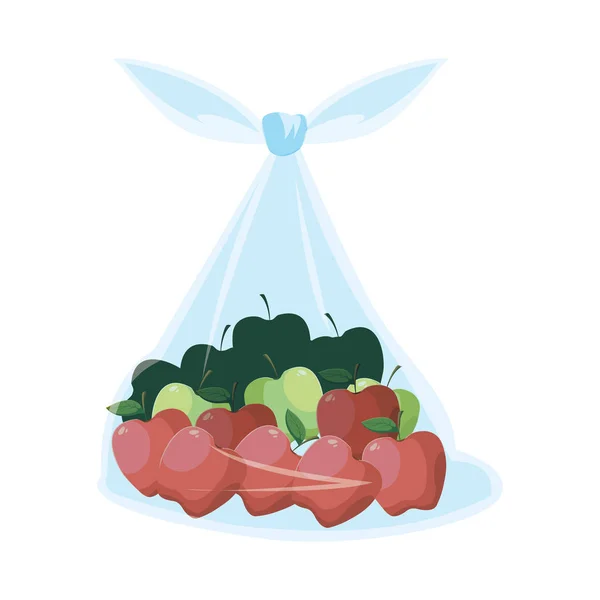 Geïsoleerde appels zak fruit vector ontwerp — Stockvector