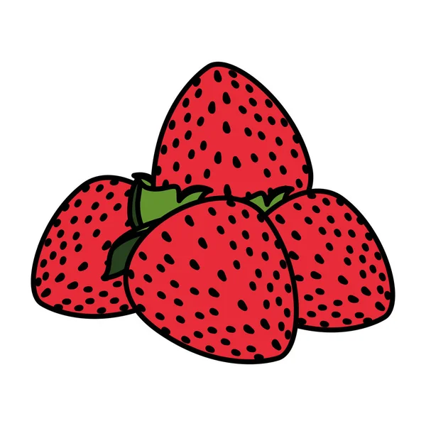 Conception vectorielle de fruits de fraises isolées — Image vectorielle