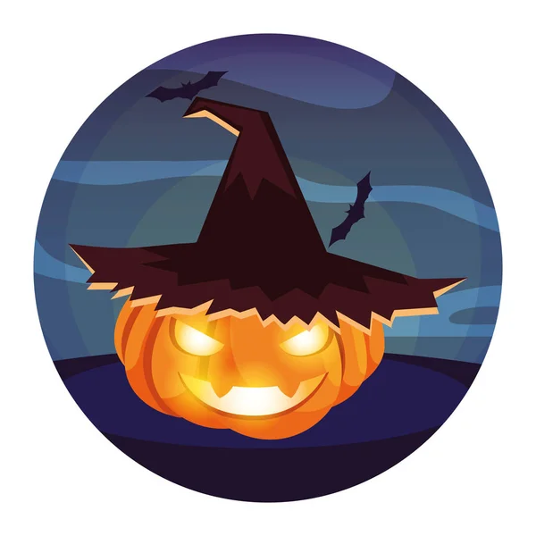 Halloween pumpkin cartoon vector design icon — Stock Vector