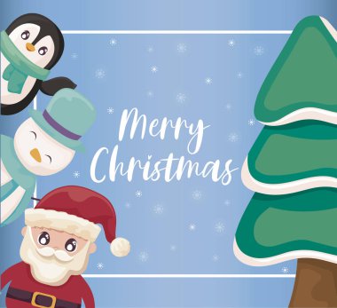 Noel simgeleriyle Mutlu Noeller etiketi