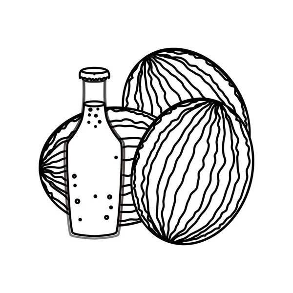 Diseño aislado del vector de jugo de sandía — Vector de stock