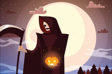 Cadılar Bayramı ölüm vektör tasarım simgesi