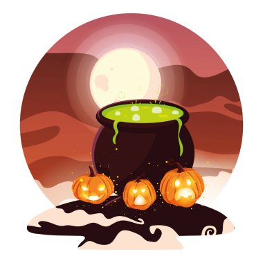 Cadılar Bayramı kabakları vektör tasarım simgesi ile