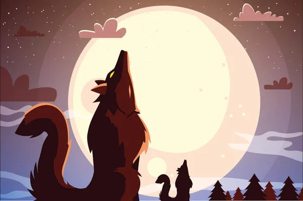 Icône de design vectoriel loup-garou Halloween — Image vectorielle