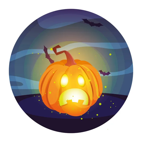 Halloween citrouille dessin animé vecteur icône de conception — Image vectorielle