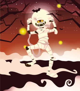 Cadılar Bayramı mumya vektör tasarımı simgesi