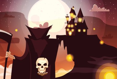 Cadılar Bayramı ölüm vektör tasarım simgesi