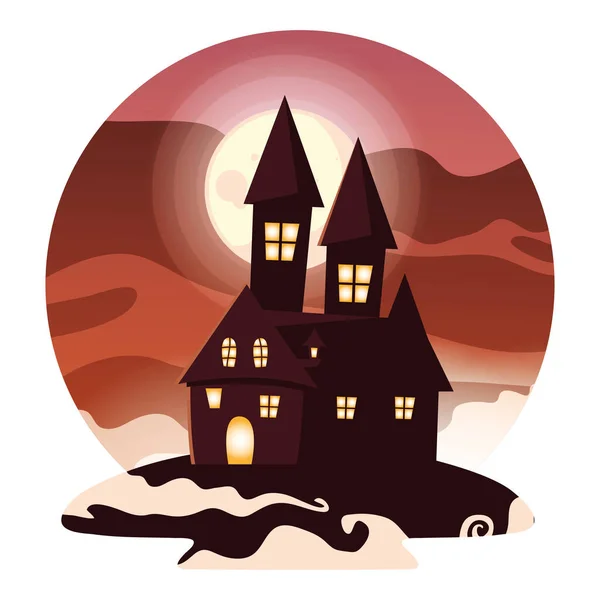 Isolierte Halloween-Burg Vektor Design-Ikone — Stockvektor