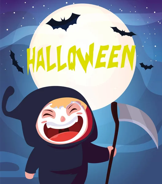 Conception vectorielle enfant costumée Halloween — Image vectorielle