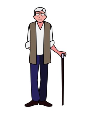 Büyükbaba çizgi film vektör tasarım simgesi