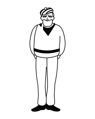 Büyükbaba çizgi film vektör tasarım simgesi