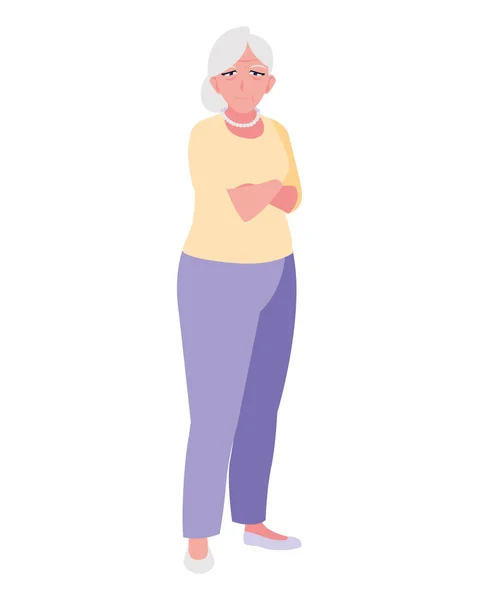Grand-mère dessin animé vecteur icône de conception — Image vectorielle