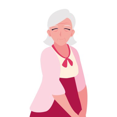 Büyükanne çizgi film vektör tasarım simgesi