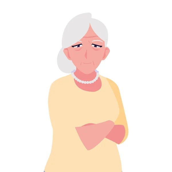 Grand-mère dessin animé vecteur icône de conception — Image vectorielle