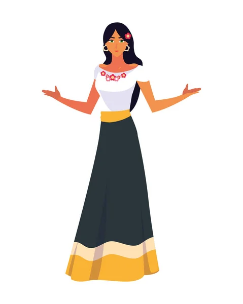 Ізольована мексиканська жінка Векторний дизайн — стоковий вектор