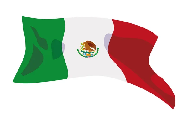 Diseño aislado de vector de bandera mexicana — Vector de stock