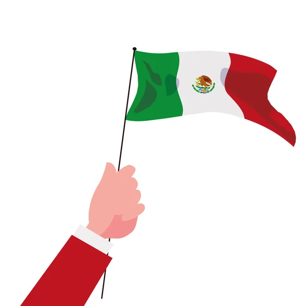 Conception vectorielle isolée du drapeau mexicain — Image vectorielle