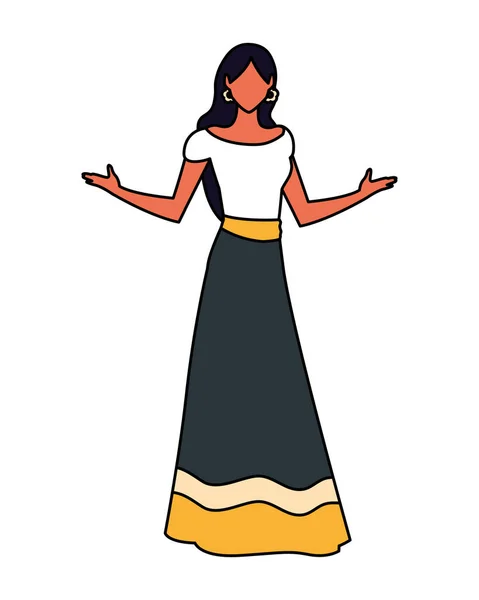 Isolated mexican woman vector design — Stock Vector