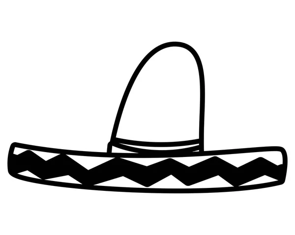 Diseño aislado de vector de sombrero mexicano — Vector de stock