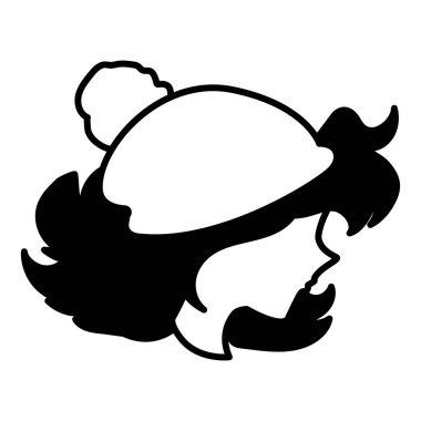 İzole kadın baş vektör tasarım simgesi