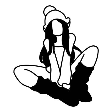 İzole avatar kadın vektör tasarım simgesi